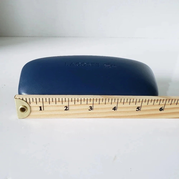 Lacoste Navy Blue Logo Engraved Hard Clamshell Eyeglasses  Case. - Picture 6 of 6